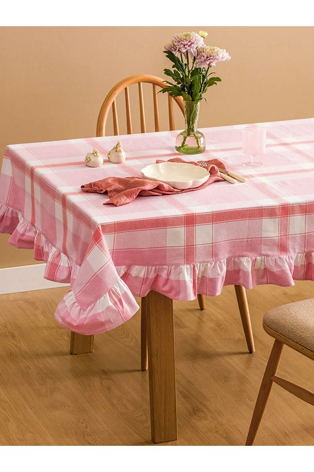 LCW HOME Pembe Fırfır Detaylı Masa Örtüsü 140x180 Cm - 2