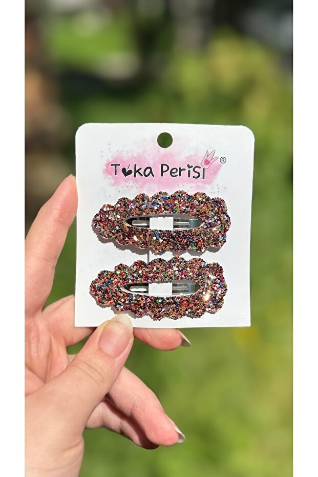 Girl's Lolita Glitter Snap Button Clip