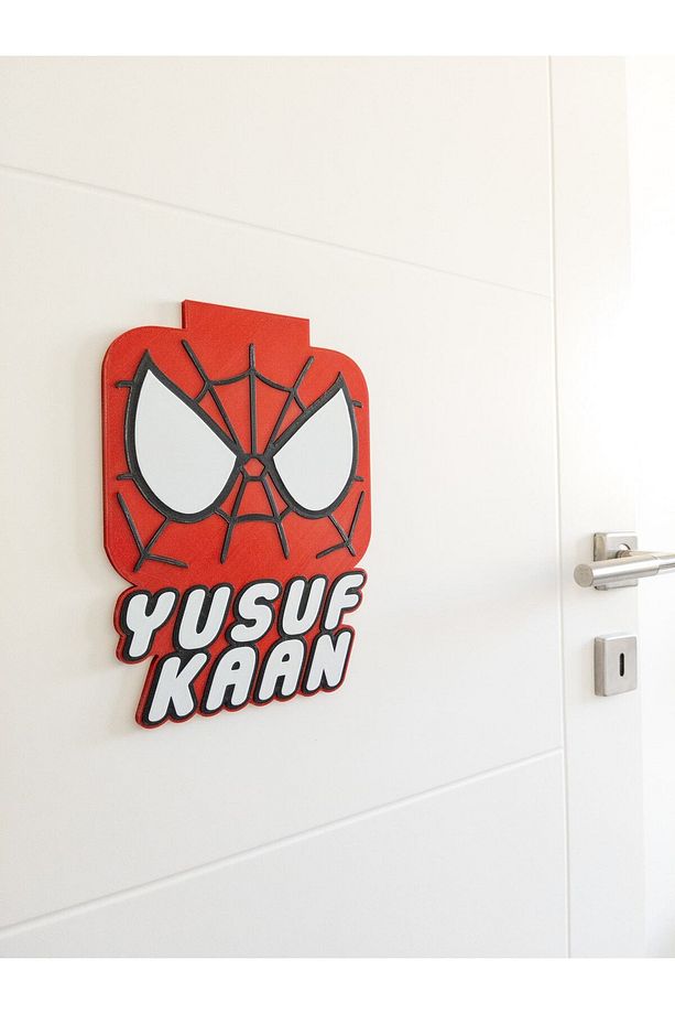 3 Boyutlu Örümcek Adam Spiderman Çocuk Odası Dekor Kapı Ve Duvar Süsü Parti Süsü - 4