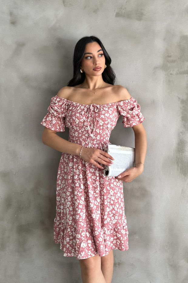 Rochie Gipeli cu model roz - 2