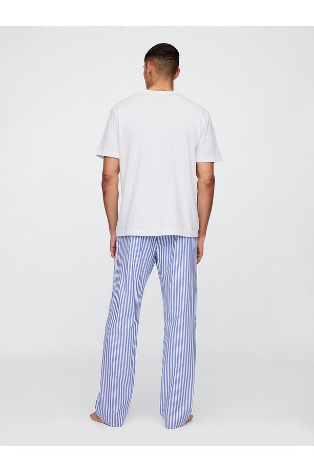 Erkek Mavi Relaxed Poplin Pijama Altı - 4