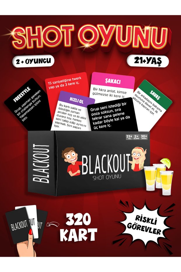 Blackout Shot Game 320 Cards Party Game New Year's Game Box Game