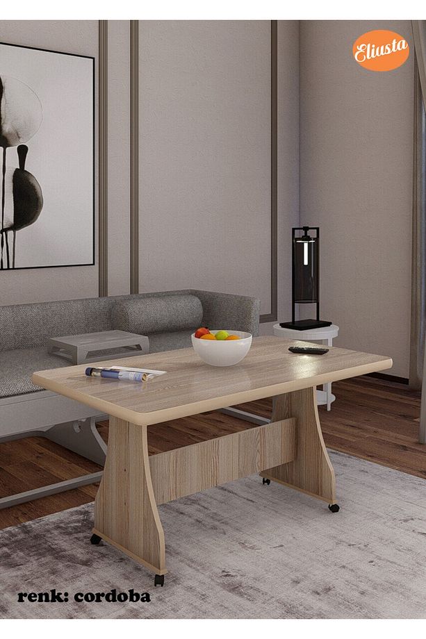 Tekerlekli Mdf Masa %100 Mdf Orta Sehpa Salon Sehpa - 4