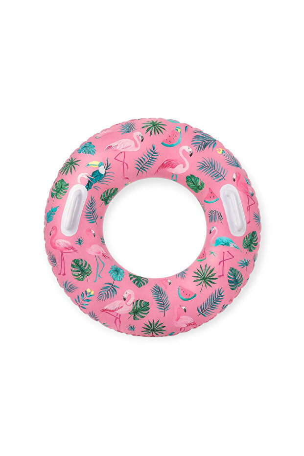 75 cm Flamingo Patterned Pool and Sea Swimming Ring Pink