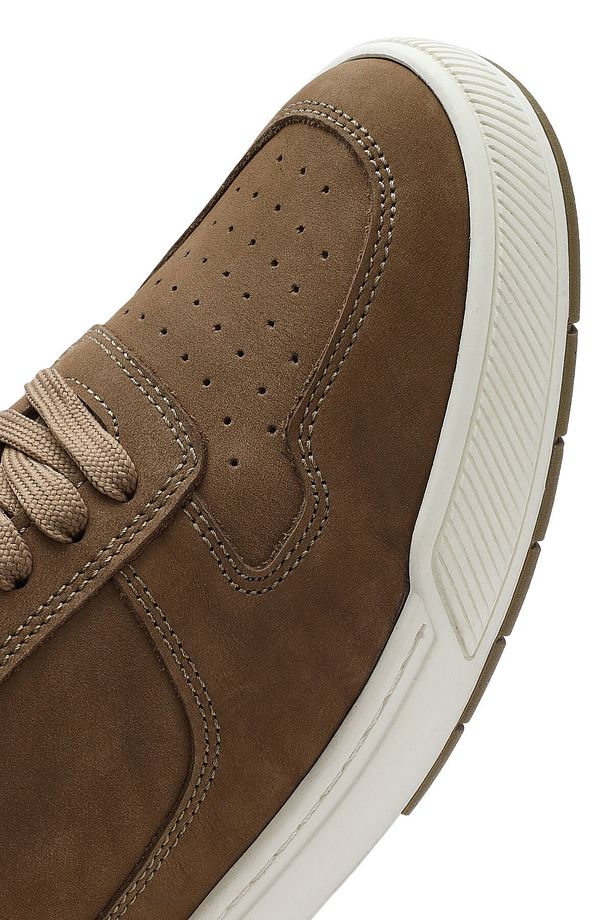 Erkek Bej Bağcıklı Nubuk Deri Sneaker 25SFD6114V3 - 8