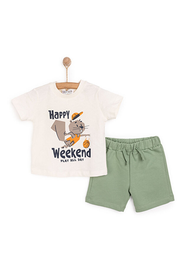 HelloBaby Varsity Erkek Tshirt-Şort Erkek Bebek - 1