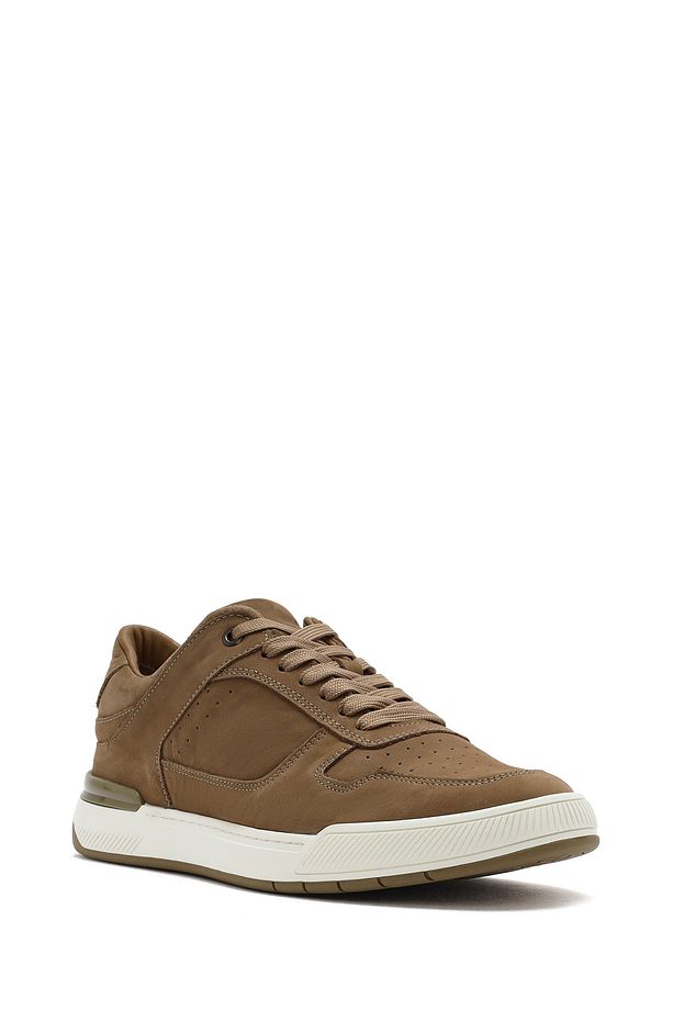 Erkek Bej Bağcıklı Nubuk Deri Sneaker 25SFD6114V3 - 6