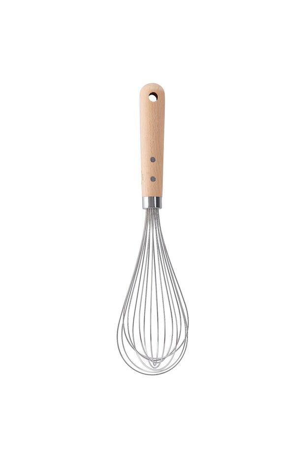 VARDAGEN Balloon whisk, stainless steel/beech, 30 cm