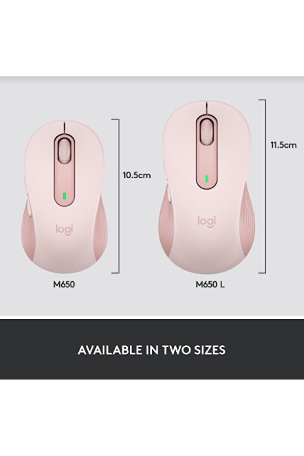 Logitech Signature M650 L Left Wireless Mouse, Bluetooth/USB, recommended for left-handed users (Pink) - 11