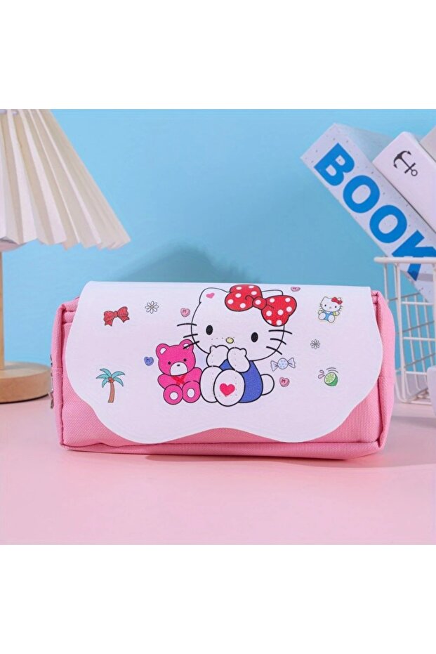 Sanrio Hello Kitty Large Capacity Canvas Pencil Case Pen Holder