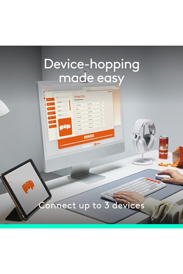 Mouse Wireless Logitech POP, Bluetooth, 4000 DPI (Alb) - 5