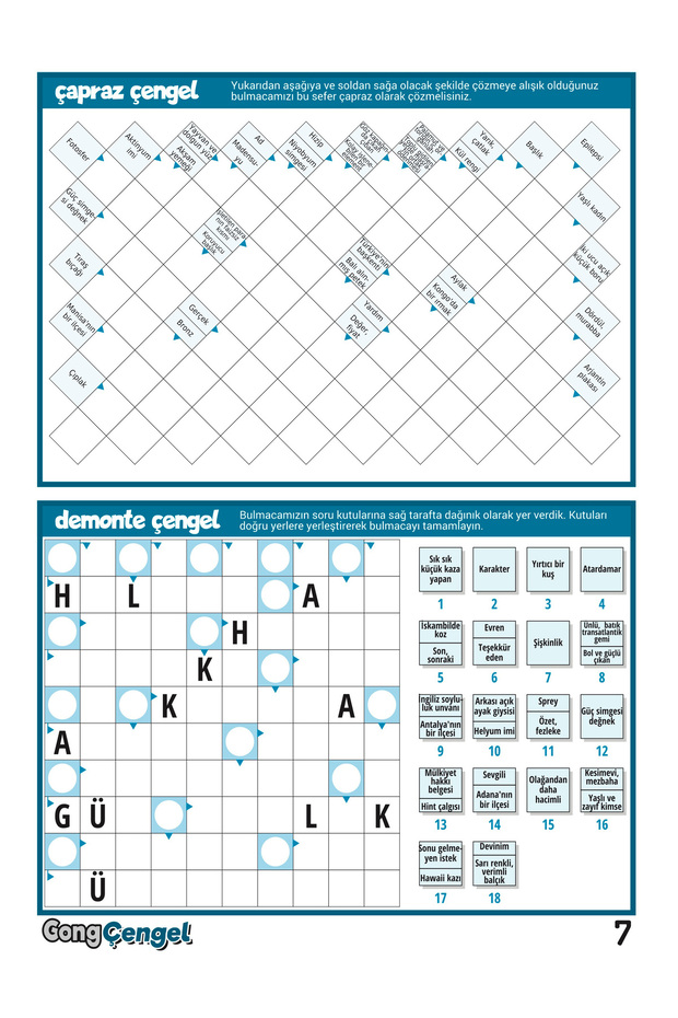 Çengel Bulmaca 018 - 7