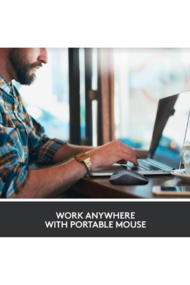 Mouse Optic Wireless Logitech M185, USB, 1000 DPI (Gri) - 14