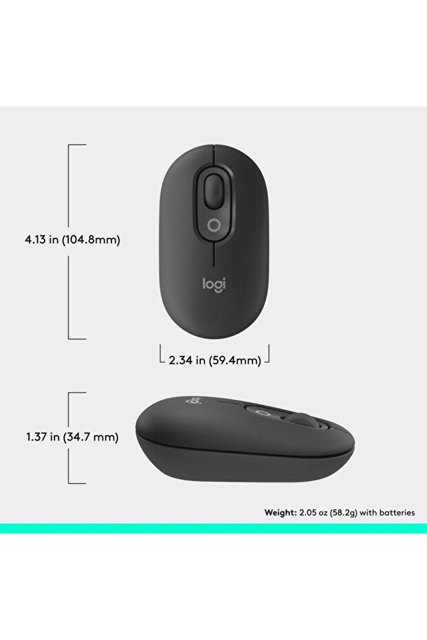 Mouse Wireless Logitech POP, Bluetooth, 4000 DPI (Negru) - 3