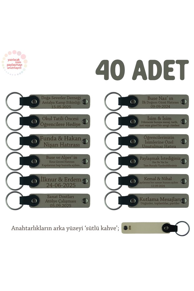 Set of 40 Keys for Businesses in the Automotive Sector, Custom for Customers, Ash Grey & Milk Coffee