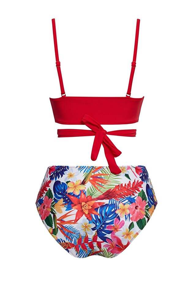 Desenli Çapraz Mayokini - 2