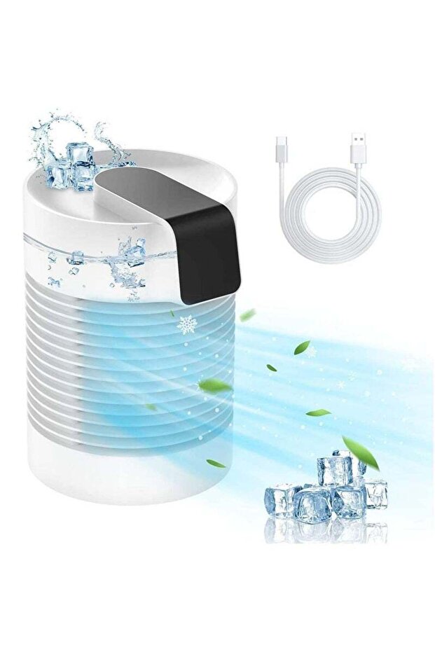 360°automatic Oscillation Desk Fan,4000mah Battery,two Modes Spray,continuous Humidification - 1