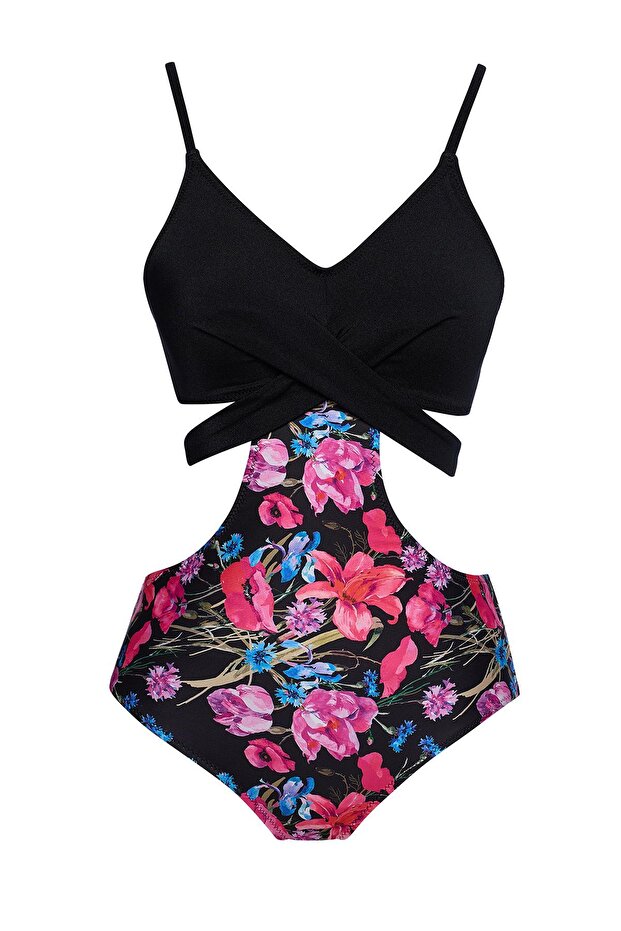 Desenli Çapraz Mayokini - 1