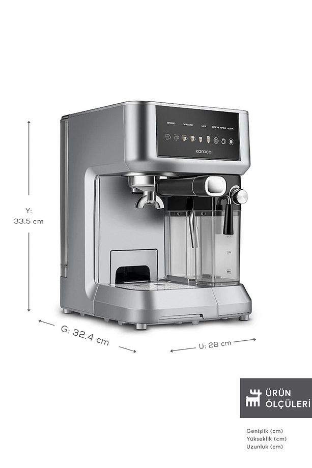 MyCaffe Barista S10 Entegre Süt Hazneli Otomatik Espresso Latte ve Cappuccino Mak. GalaxyGrey - 2
