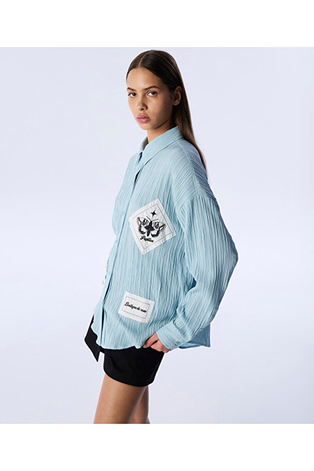 DOKULU PATCH'Lİ GÖMLEK - 5