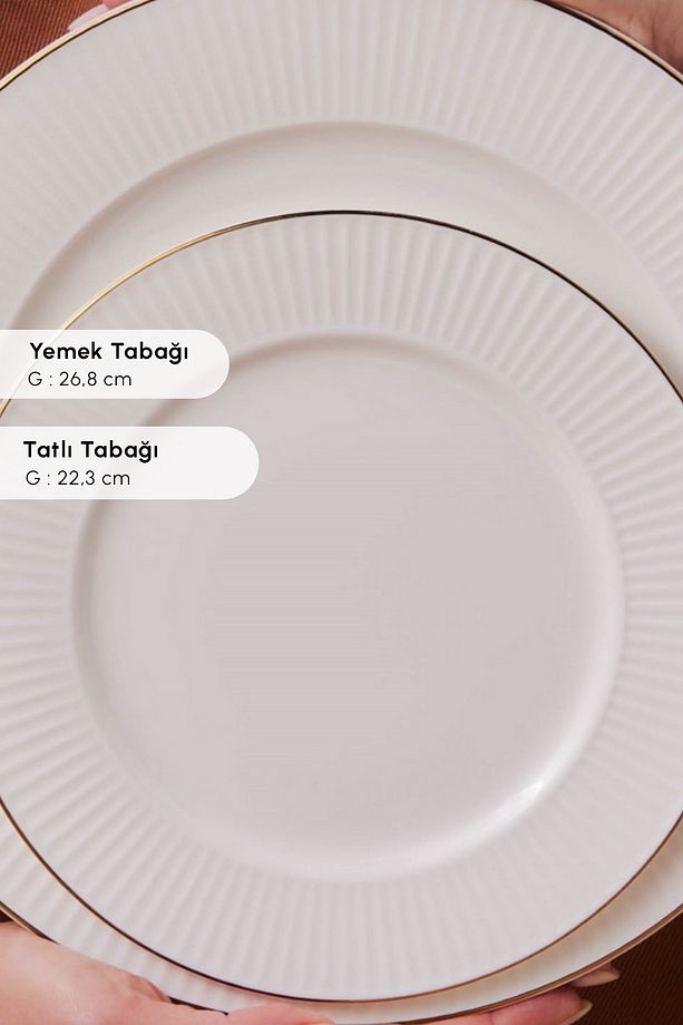 Elegance Bone Massimo 53 Parça 12 Kişilik Yemek Takımı Gold - 5