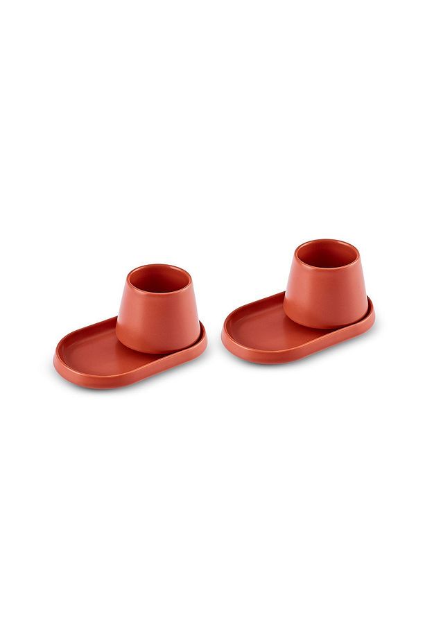Equal 2 Kişilik Kiremit Lokumluklu Kahve Fincan Takımı 80 ml - 6