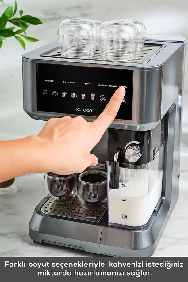 MyCaffe Barista S10 Entegre Süt Hazneli Otomatik Espresso Latte ve Cappuccino Mak. GalaxyGrey - 7