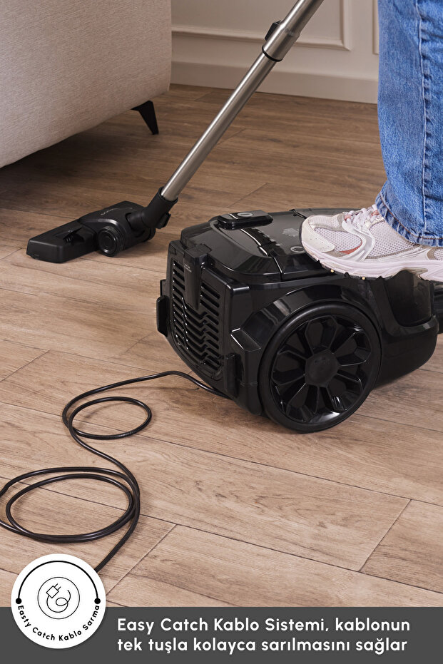 Vantuz Action Force X10 2 Lt Toz Torbasız Hazneli Elektrikli Süpürge Black 899 W - 7