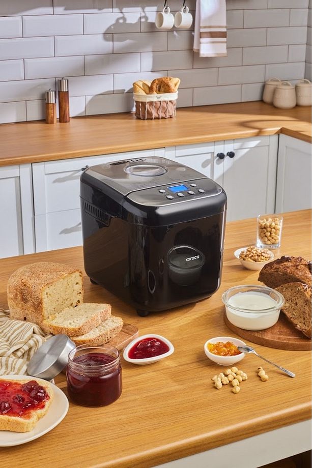 Bake Compact 19 in 1 Çok Fonksiyonlu Reçel, Yoğurt, Hamur Yoğurma ve Ekmek Yapma Makinesi Siyah - 1