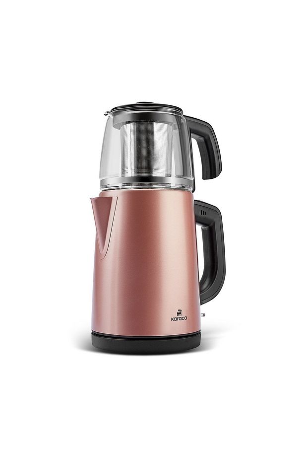 Tea Glass 2 In 1 Çelik Çay Makinesi Ve Kettle Rosegold - 8