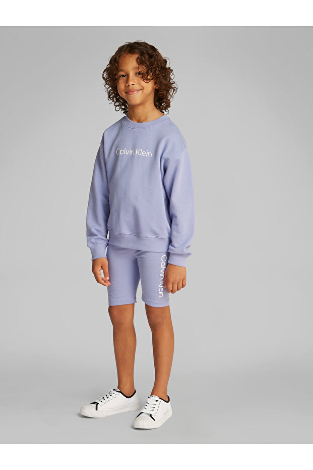 Calvin Klein Kids Persian Violet Relaxed Sweatshirt And Short Set - 6
