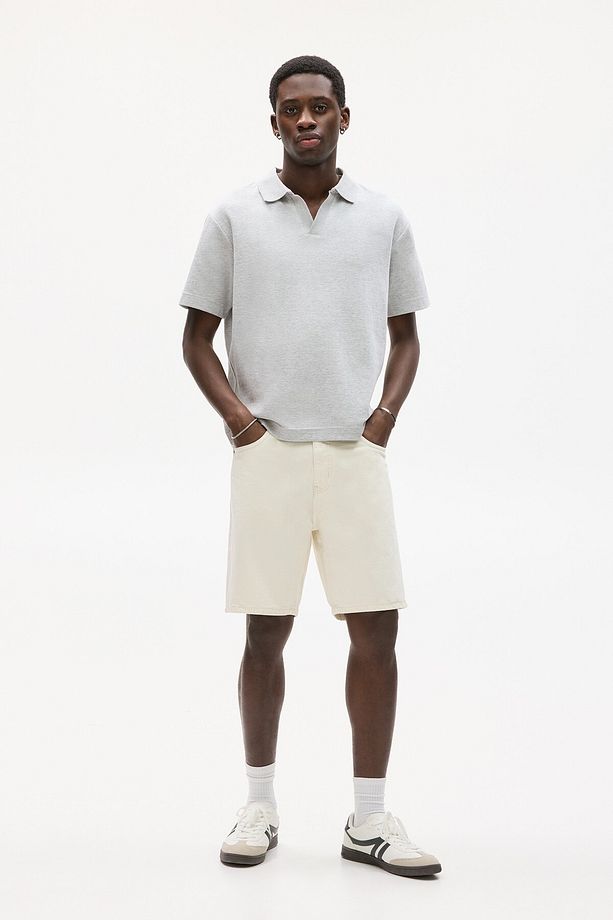 Standard fit denim bermuda şort - 1
