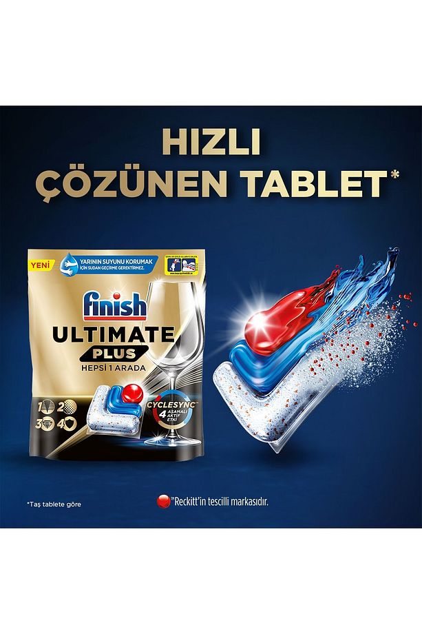 Ultimate Plus Hepsi Bir Arada Bulaşık Makinesi Deterjanı Kapsül Tablet 40 Adet - 5