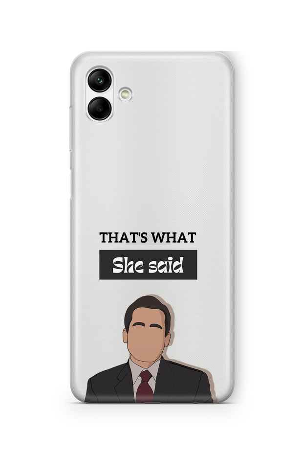 Samsung Galaxy A05 Compatible the Office Michael Scott Design Printed Transparent Case