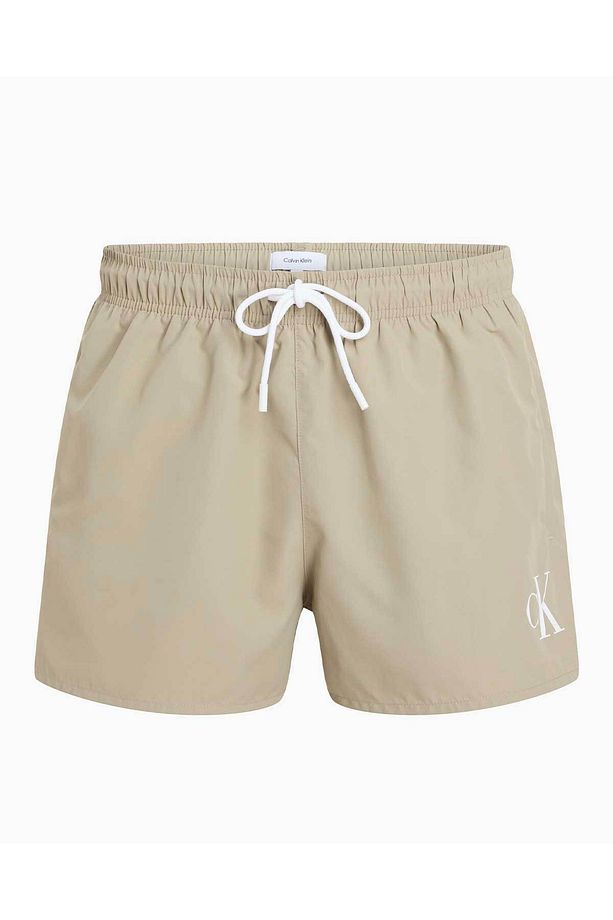 Drawstring Logo Yazılı Deniz Şort - 1