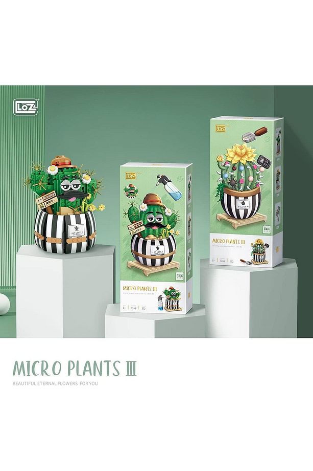 Building Blocks Eternal Flower Series Cactus Kaktüs Çiçek Dekoratif Yapım seti Legosu - 1
