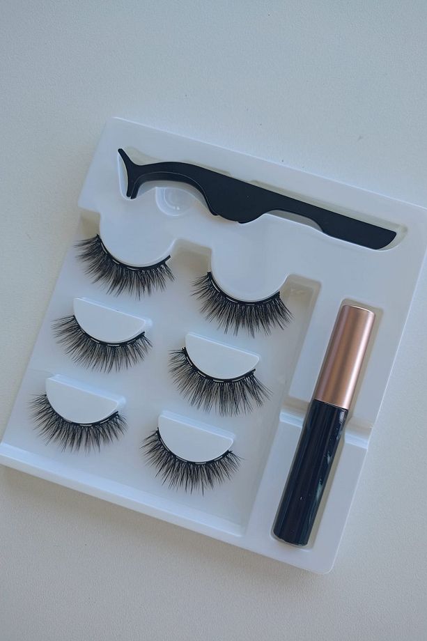 Manyetik Tek Tarflı Mıknatıslı Sıvılaştırılmış Toz Mıknatıs Eyeliner Cımbız Set Takma Kirpik - 4
