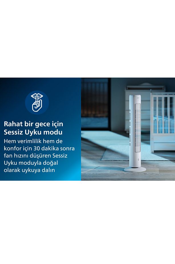 Kule Tipi Fan Uzaktan kumanda, Zamanlayıcı, 3 Hız, 3 Mod, 40W, Güçlü Vantilatör - 3