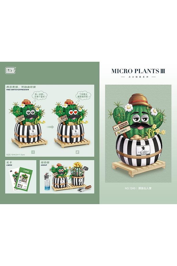 Building Blocks Eternal Flower Series Cactus Kaktüs Çiçek Dekoratif Yapım seti Legosu - 3