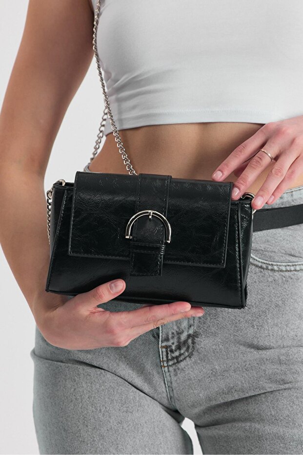 Черен кожен раница 3023 - 6