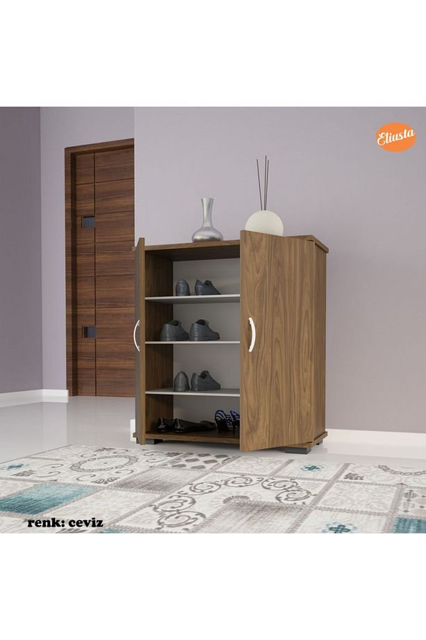 Ayakkabılık 2 Kapaklı Ayakkabı Dolabı Raflı - 7