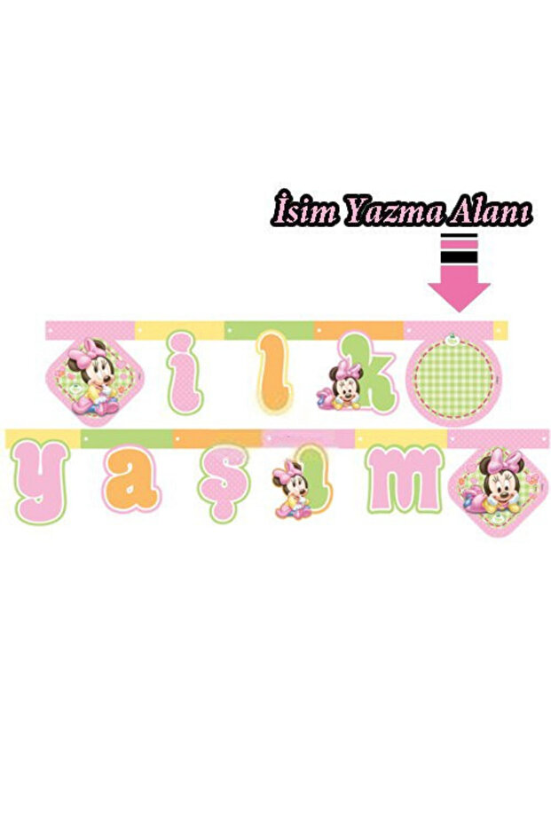 My First Year Minnie Mouse Pink Themed Banner Lettering (1 Piece)
