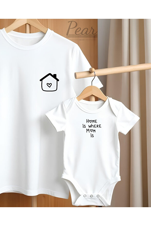 Mom Printed 2-Piece Combination Set Mother Daughter Mother Son Oversize T-Shirt Body