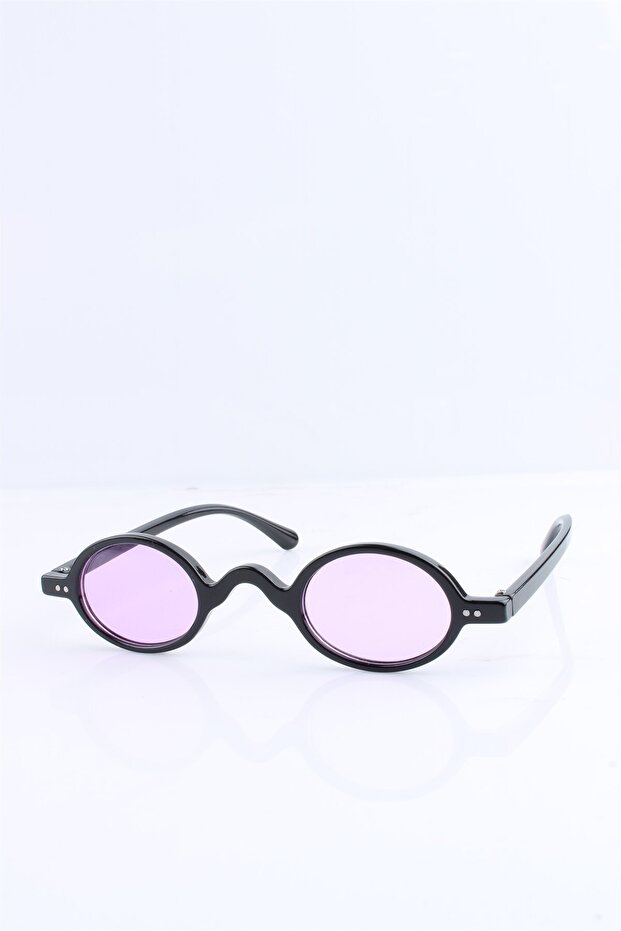 Unisex Black Purple Glass Uv400 Sunglasses - 3Sm5928R009