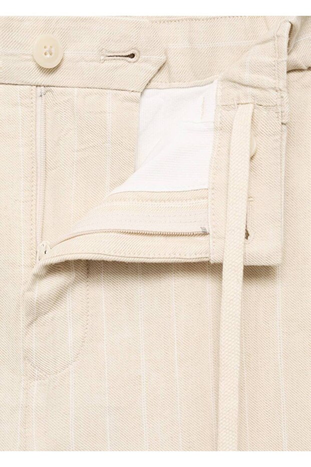 Leinenhose mit feinen Streifen - 7