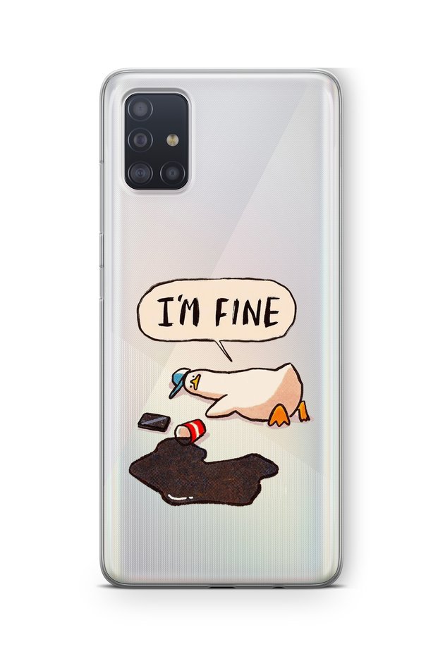 حافظة شفافة مطبوعة بتصميم Im Fine Design متوافقة مع هاتف Samsung Galaxy A51