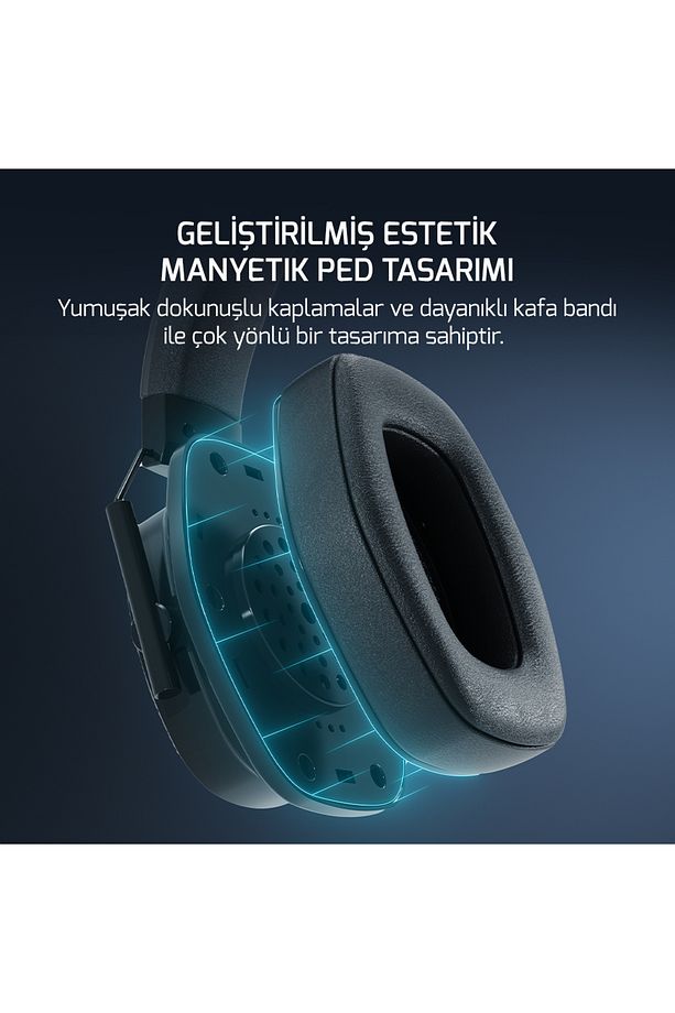 Kai Titanium X Siyah Manyetik Pad Gaming Kulaklık (2*3.5MM JAK DÖNÜŞTÜRÜCÜ KABLO HEDİYELİ) - 5