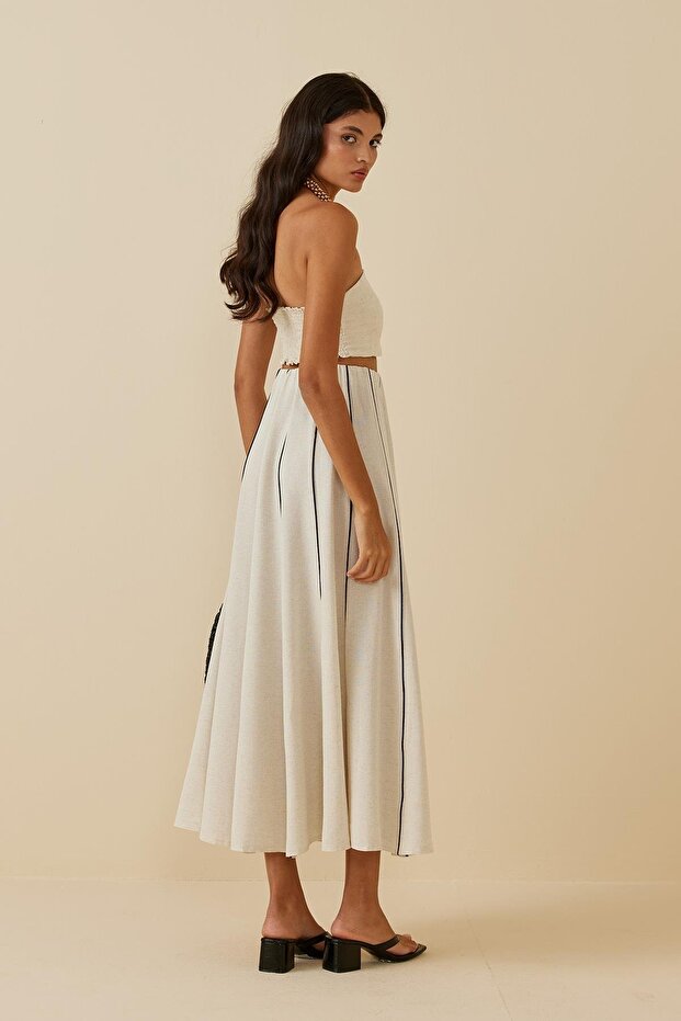 Biyeli Keten Etek Bej - 3