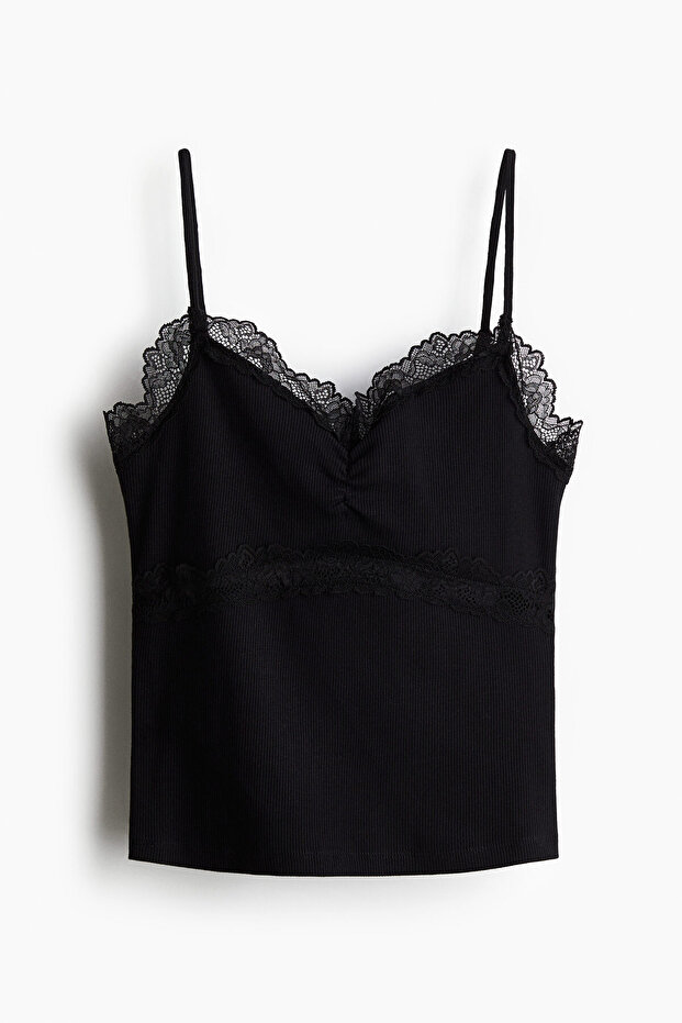 Dantel Detaylı ve Askılı Üst - 4