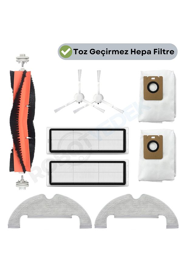 Dreame Bot D10 Plus Uyumlu Yedek Fırça Filtre Mop Toz Torbası-9 Parça - 1
